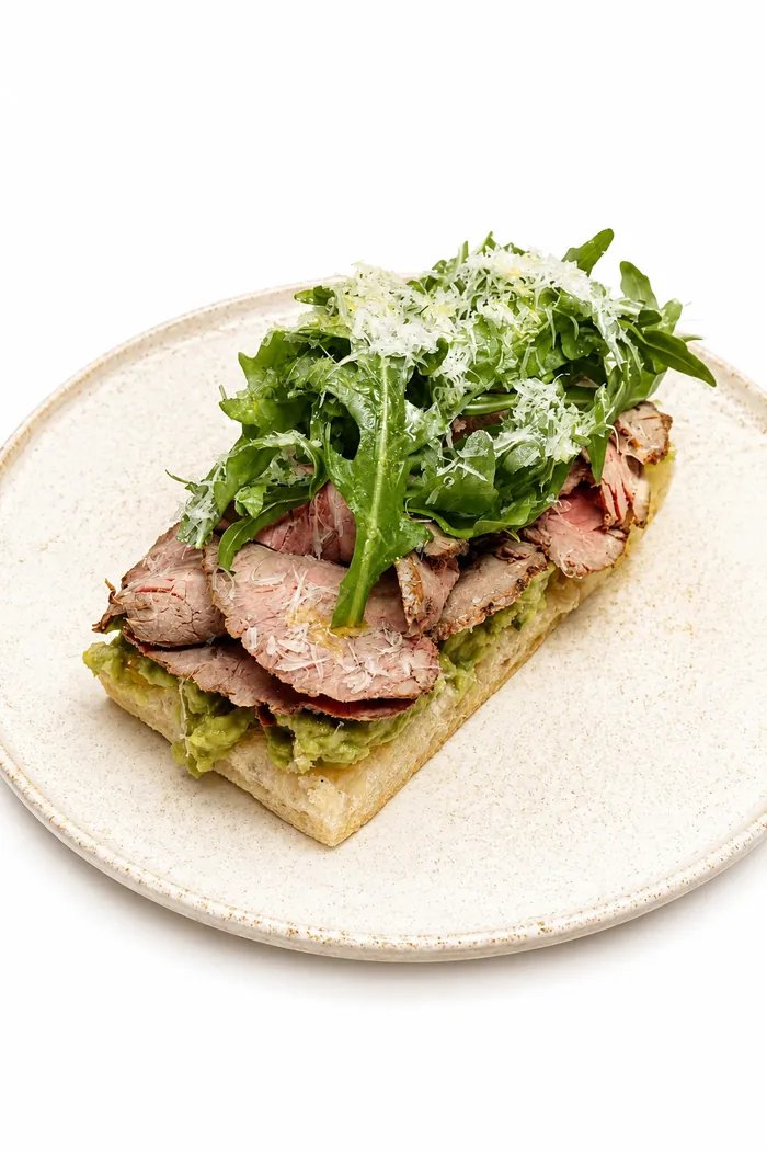 Ciabatta with roast beef and avocado