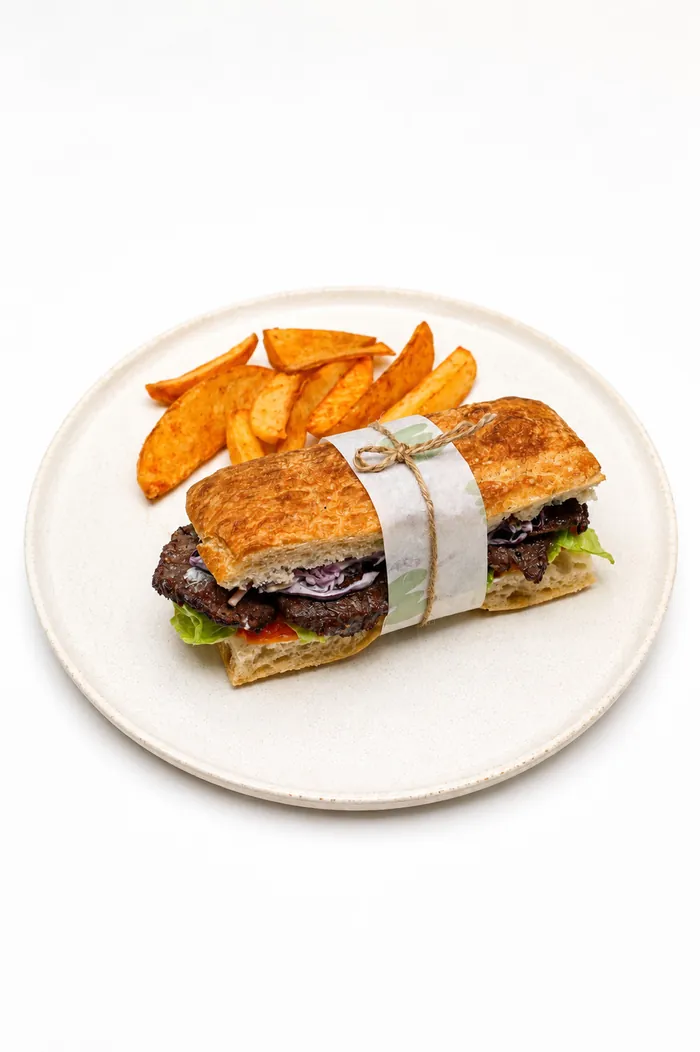 A steak sandwich